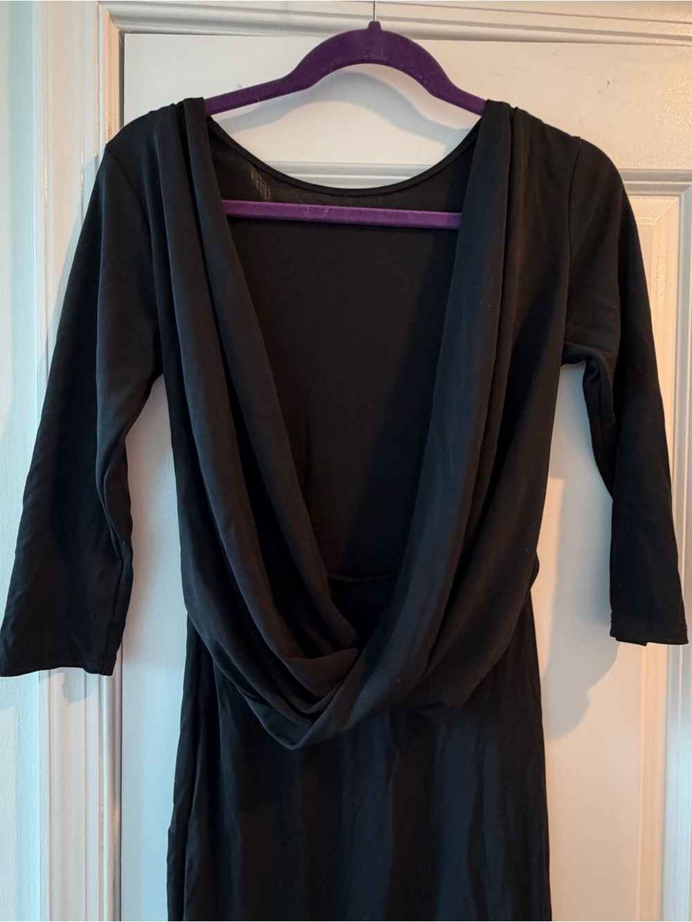 ASOS Black Draped Open Back Maxi Dress - Picture 6 of 11